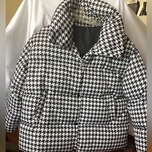Sunday Up Women’s Houndstooth Puffer Jacket Size L